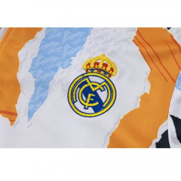 Chandal de Sudadera del Real Madrid 24-25 Blanco y Amarillo