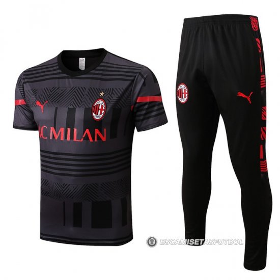 Chandal del AC Milan Manga Corta 22-23 Gris - Haga un click en la imagen para cerrar