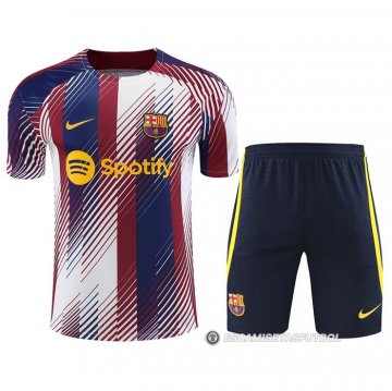 Chandal del Barcelona Manga Corta 2023 Azul y Rojo - Pantalon Corto