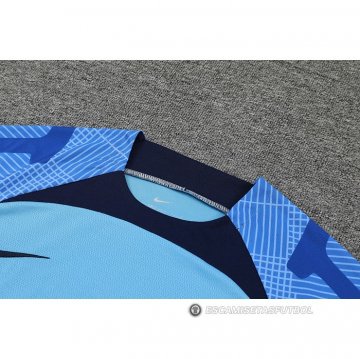 Chandal del Barcelona Manga Corta 22-23 Azul - Pantalon Corto