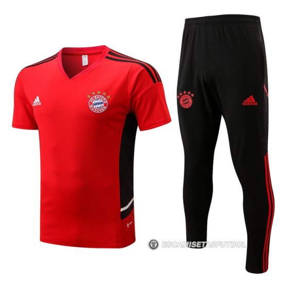 Chandal del Bayern Munich Manga Corta 2022-2023 Rojo - Haga un click en la imagen para cerrar