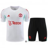 Chandal del Manchester United Manga Corta 2023-2024 Blanco - Pantalon Corto