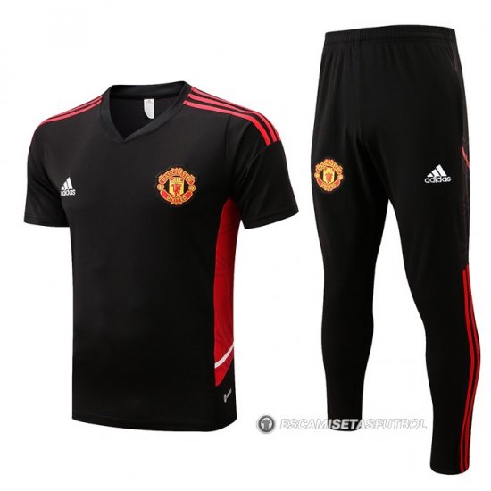 Chandal del Manchester United Manga Corta 22-23 Negro - Haga un click en la imagen para cerrar