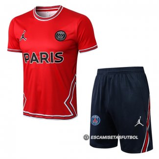 Chandal del Paris Saint-Germain Jordan Manga Corta 22-23 Rojo - Pantalon Corto