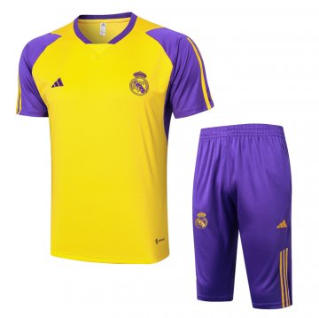 Chandal del Real Madrid Manga Corta 24-25 Amarillo - Pantalon Corto