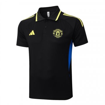 Camiseta Polo del Manchester United 25-26 Negro Amarillo