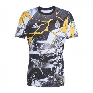 Camiseta Pre Partido del Real Madrid 25-26 Negro Blanco