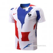 Camiseta de Entrenamiento Francia 22-23 Blanco Rojo Azul