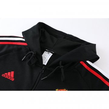 Chandal con Capucha del Manchester United 22-23 Negro