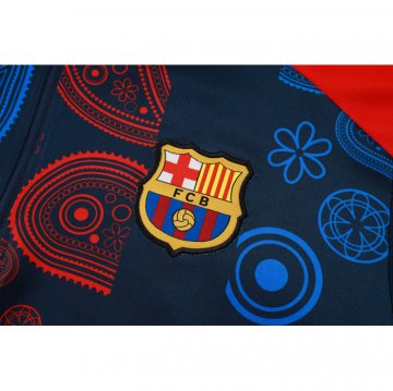 Chandal de Sudadera del Barcelona Nino 2024-25 Azul y Rojo