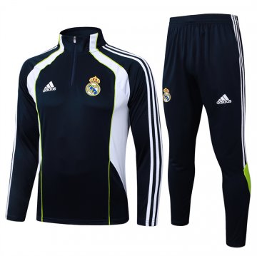 Chandal de Sudadera del Real Madrid Nino 25-26 Negro Blanco