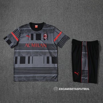Chandal del AC Milan Manga Corta 22-23 Gris - Pantalon Corto