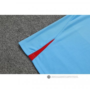 Chandal del Barcelona Manga Corta 22-23 Azul - Pantalon Corto