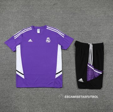 Chandal del Real Madrid Manga Corta 22-23 Purpura - Pantalon Corto