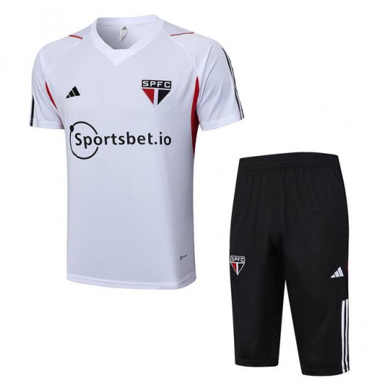 Chandal del Sao Paulo Manga Corta 23-24 Blanco - Pantalon Corto - Haga un click en la imagen para cerrar