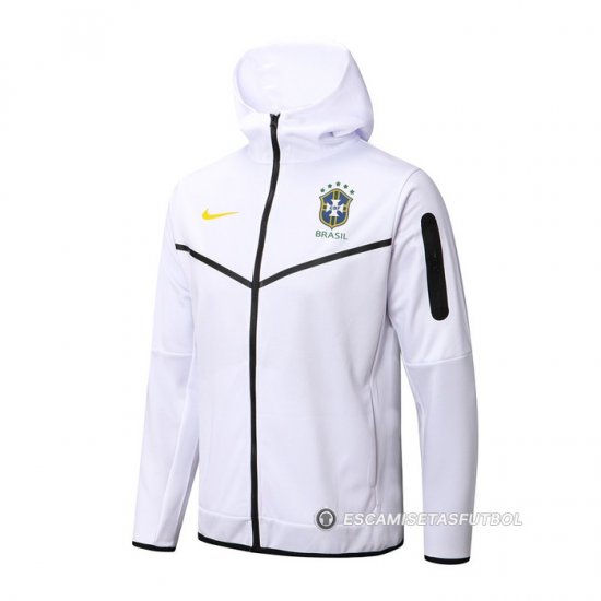 Chaqueta con Capucha del Brasil 22-23 Blanco - Haga un click en la imagen para cerrar