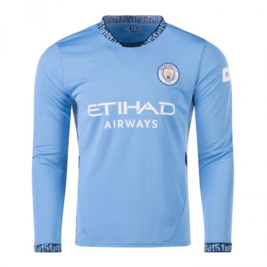 Camiseta Manchester City 1ª Manga Larga 24-25 - Haga un click en la imagen para cerrar