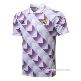 Camiseta Polo del Real Madrid 22-23 Blanco y Purpura