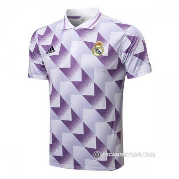Camiseta Polo del Real Madrid 22-23 Blanco y Purpura