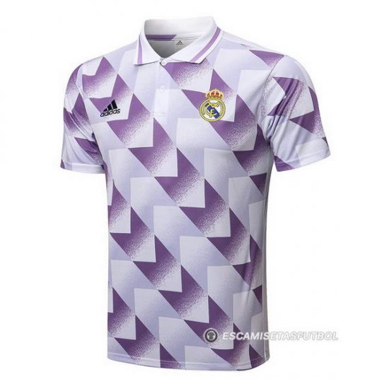 Camiseta Polo del Real Madrid 22-23 Blanco y Purpura - Haga un click en la imagen para cerrar