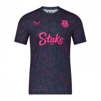 Camiseta Pre Partido del Everton 25-26 Azul Rosa