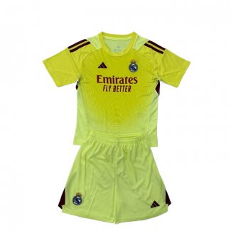 Camiseta Real Madrid Portero Nino 25-26 Amarillo
