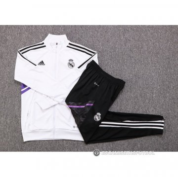 Chandal de Chaqueta del Real Madrid 22-23 Blanco y Purpura