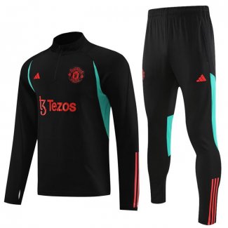 Chandal de Sudadera del Manchester United Nino 2023-24 Negro