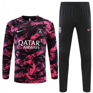 Chandal de Sudadera del Paris Saint-Germain 2022-23 Negro y Rosa