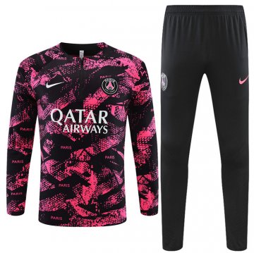 Chandal de Sudadera del Paris Saint-Germain 2022-23 Negro y Rosa