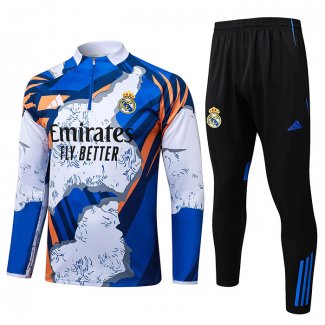 Chandal de Sudadera del Real Madrid 25-26 Azul Blanco
