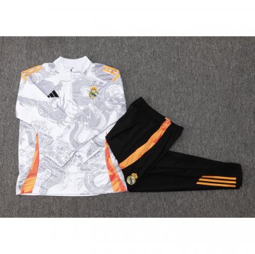 Chandal de Sudadera del Real Madrid Dragon Nino 2024-2025 Blanco
