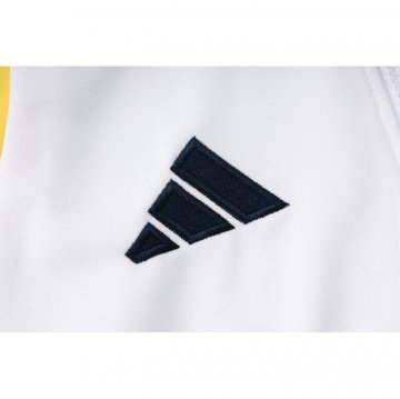 Chandal de Sudadera del Real Madrid Nino 24-25 Blanco Amarillo