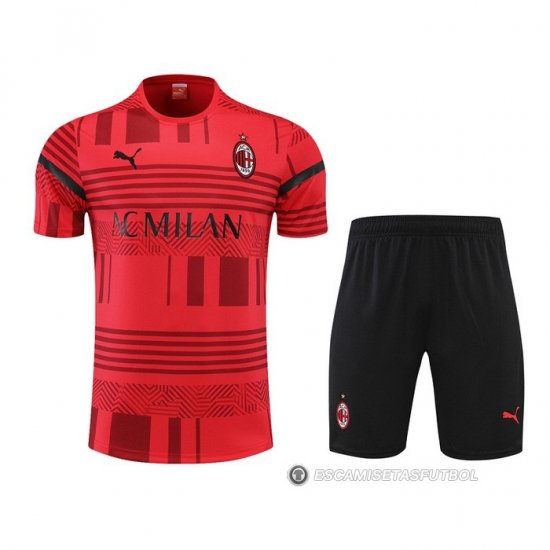 Chandal del AC Milan Manga Corta 22-23 Rojo - Pantalon Corto - Haga un click en la imagen para cerrar