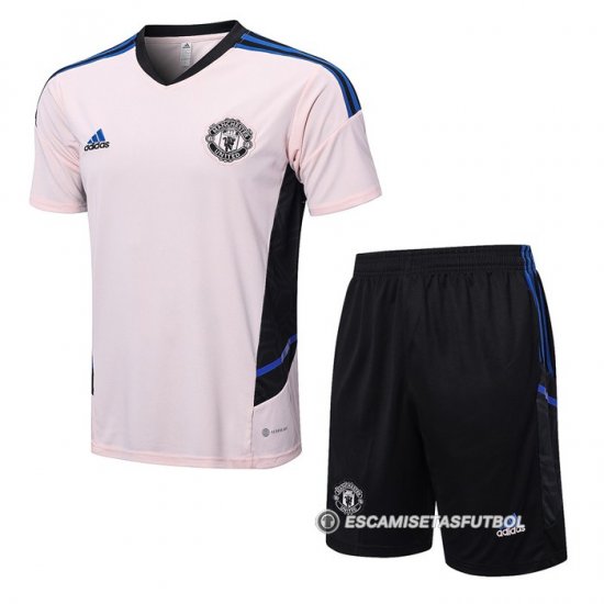 Chandal del Manchester United Manga Corta 22-23 Rosa - Pantalon Corto - Haga un click en la imagen para cerrar