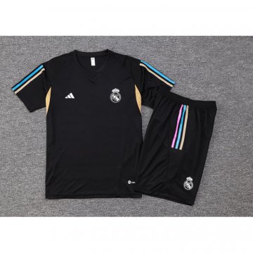 Chandal del Real Madrid Manga Corta 2023-24 Negro - Pantalon Corto