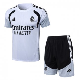 Chandal del Real Madrid Manga Corta 25-26 Blanco - Pantalon Corto