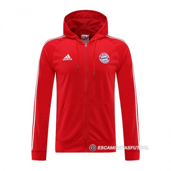 Chaqueta con Capucha del Bayern Munich 22-23 Rojo - Haga un click en la imagen para cerrar
