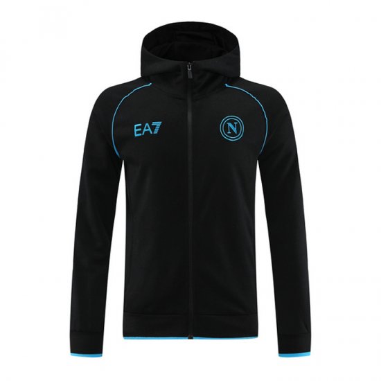 Chaqueta con Capucha del Napoli 23-24 Negro - Haga un click en la imagen para cerrar