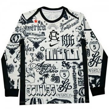 Camiseta Pre Partido del America Manga Larga 2024 Blanco