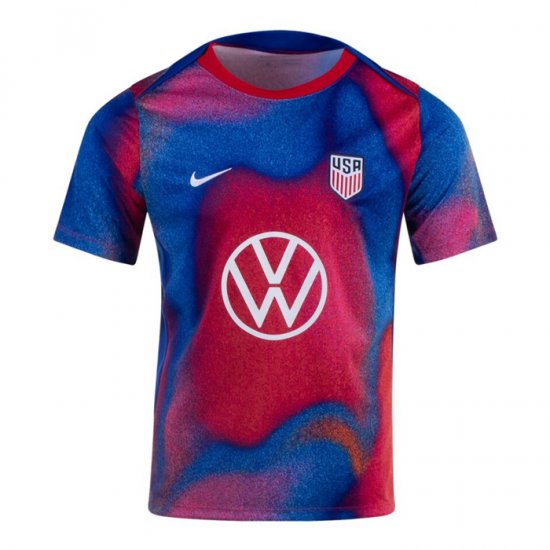 Camiseta Pre Partido del Estados Unidos 2024 Azul y Rojo - Haga un click en la imagen para cerrar