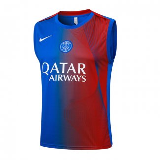 Camiseta de Entrenamiento Paris Saint-Germain Sin Mangas 25-26 Azul Rojo