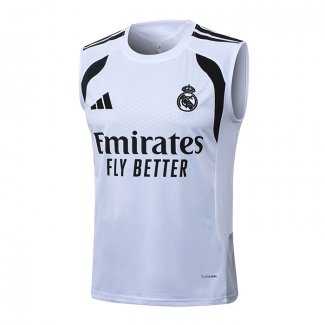 Camiseta de Entrenamiento Real Madrid Sin Mangas 25-26 Blanco