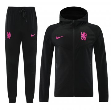 Chandal con Capucha del Chelsea 24-25 Negro