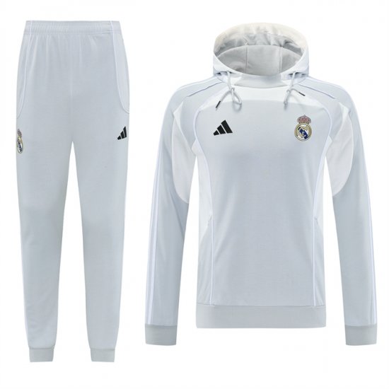 Chandal con Capucha del Real Madrid 2025 Gris - Haga un click en la imagen para cerrar