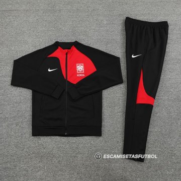 Chandal de Chaqueta del Corea del Sur 2022-23 Negro y Rojo