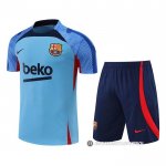 Chandal del Barcelona Manga Corta 22-23 Azul - Pantalon Corto
