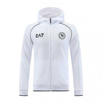 Chaqueta con Capucha del Napoli 23-24 Blanco