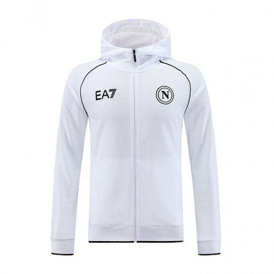 Chaqueta con Capucha del Napoli 23-24 Blanco - Haga un click en la imagen para cerrar