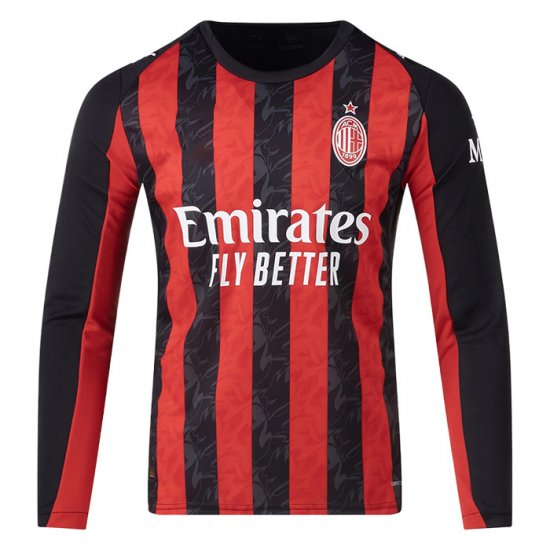 Camiseta AC Milan 1ª Manga Larga 25-26 - Haga un click en la imagen para cerrar